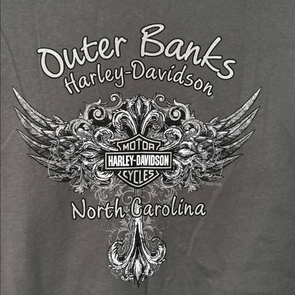 Harley-Davidson Charcoal V-Neck Tee NWT - Picture 4 of 5